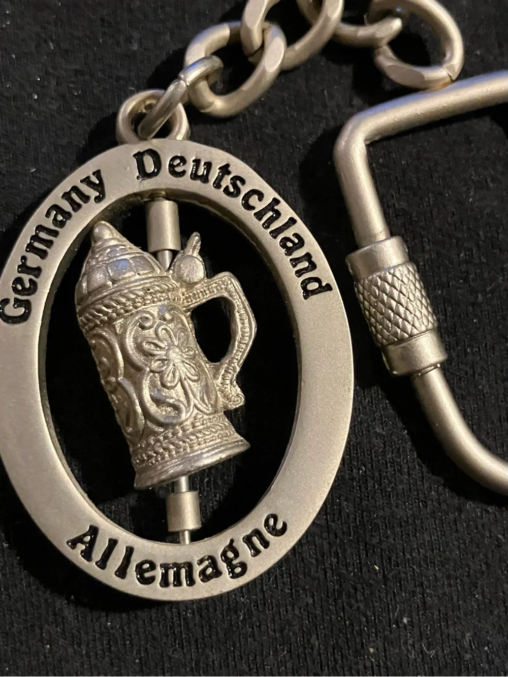 Vintage Germany Spinner Keychain - Spinning Beer Stein Keyring